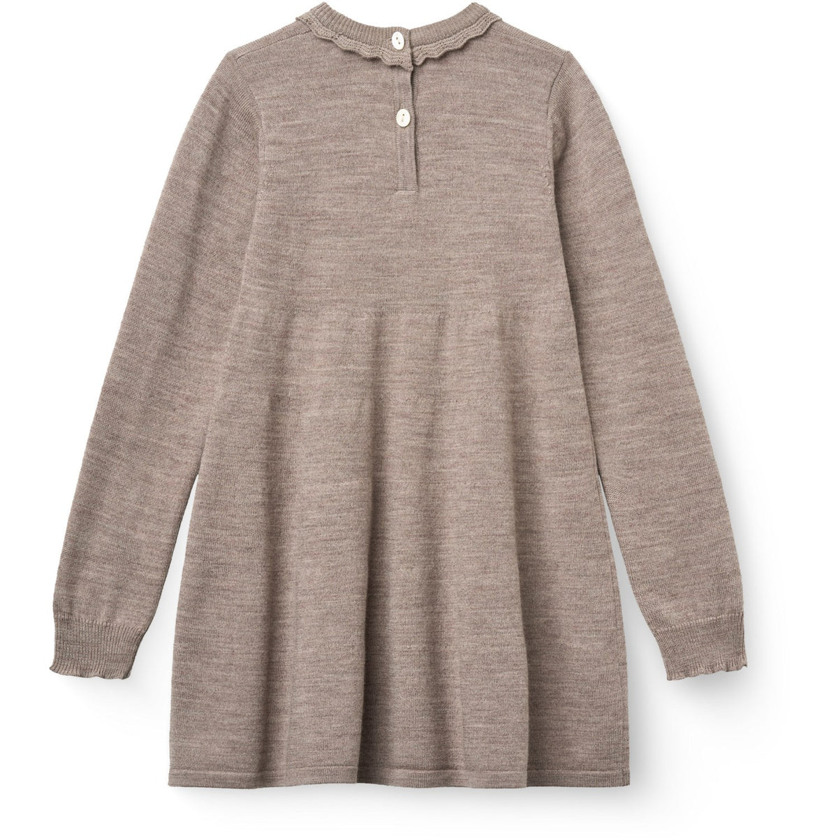 COPENHAGEN COLORS Natural Melange Classic Merino Kjole M/ Deco Neck