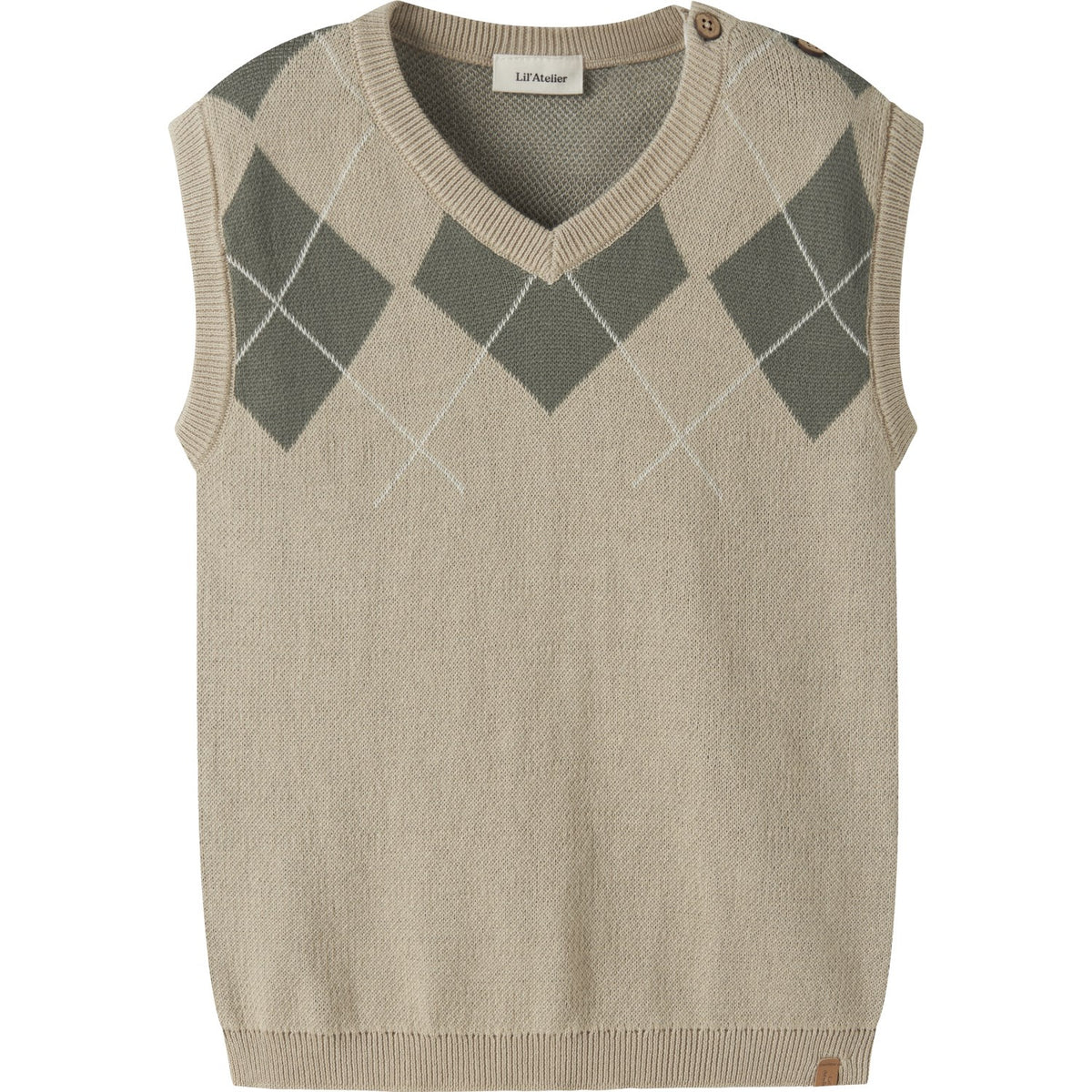 Lil'Atelier White Pepper Mulled Basil Nmmronan Strikk Vest Lil