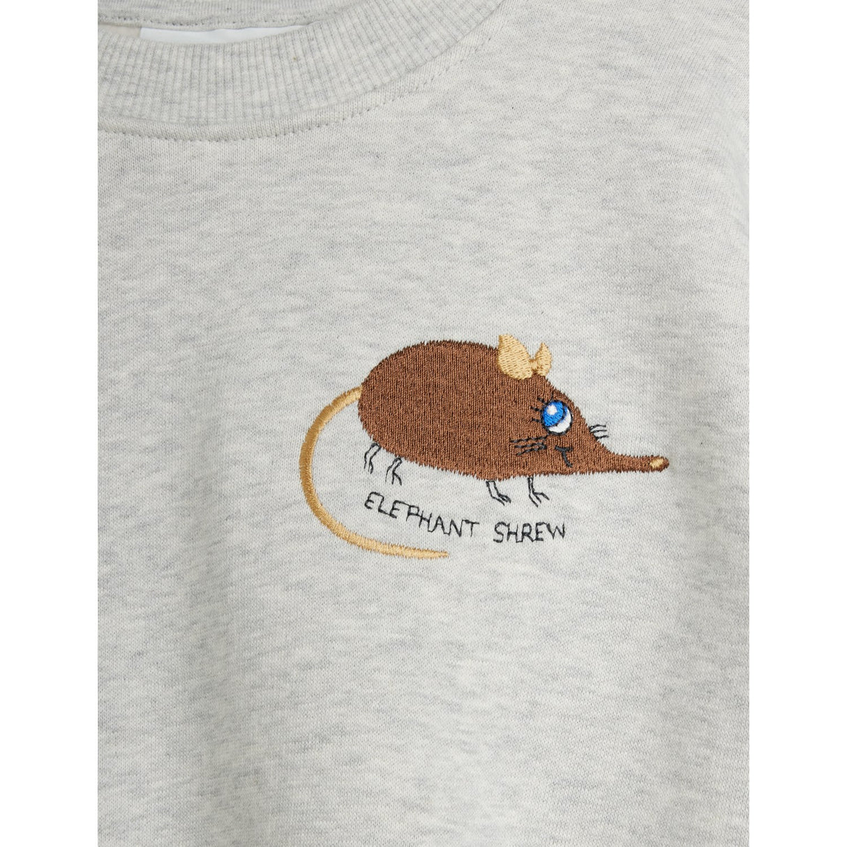 Mini Rodini Grey Melange Elephant Shrew Emb Collegegenser