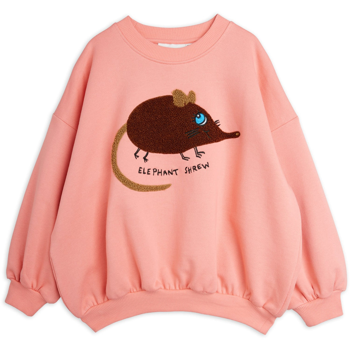 Mini Rodini Pink Elephant Shrew Chenille Collegegenser