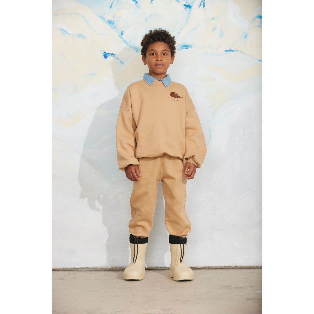 Mini Rodini Beige Elephant Shrew Emb Sweatpants