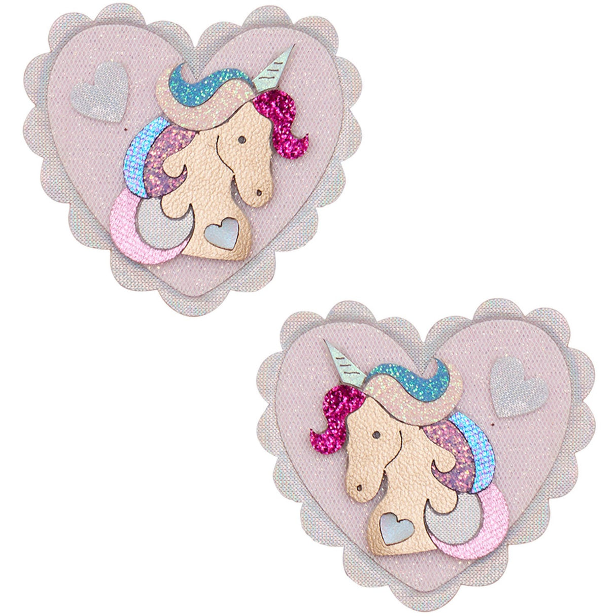 Mimi & Lula 2 Hårclips - Large Unicorn Heart