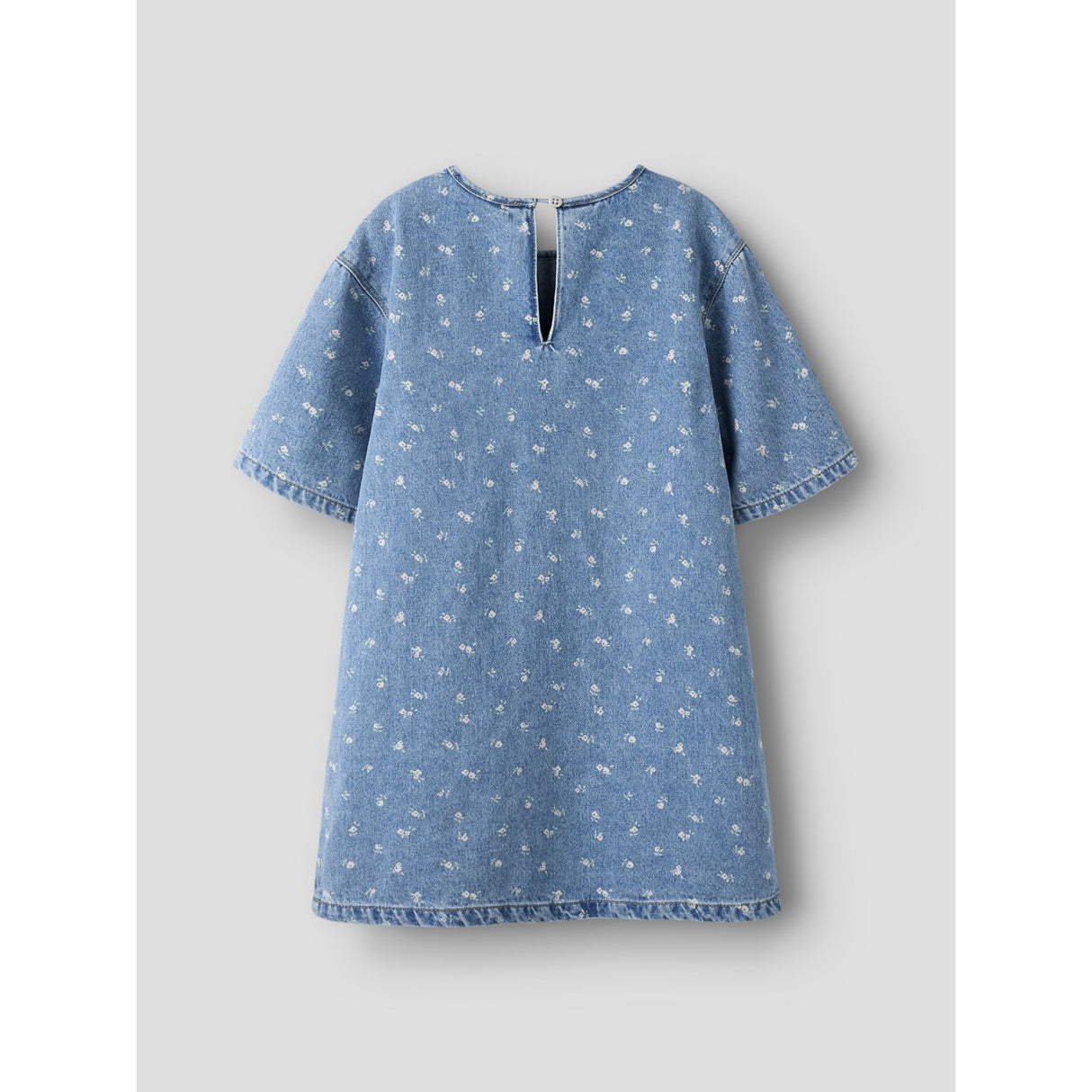 Name It Light Blue Denim Flower Aop Nkfpsilla Dnm Aop Ss Kjole 2121-Im