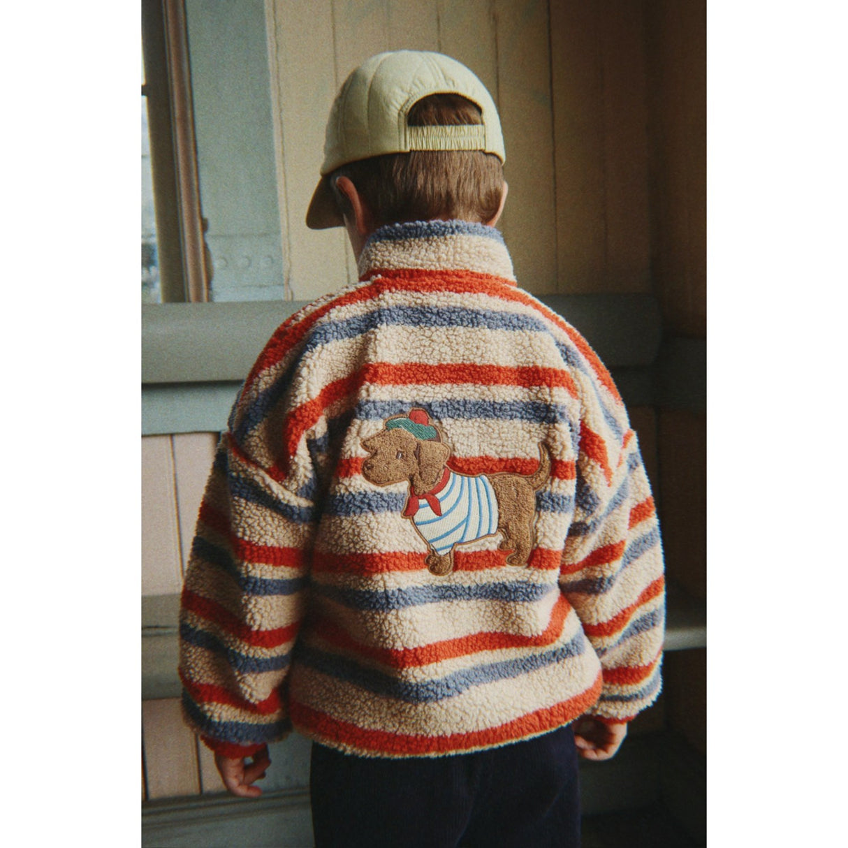 Konges Sløjd Tangerine Stripe Jody Embroidery Teddybjørn Jakke Grs