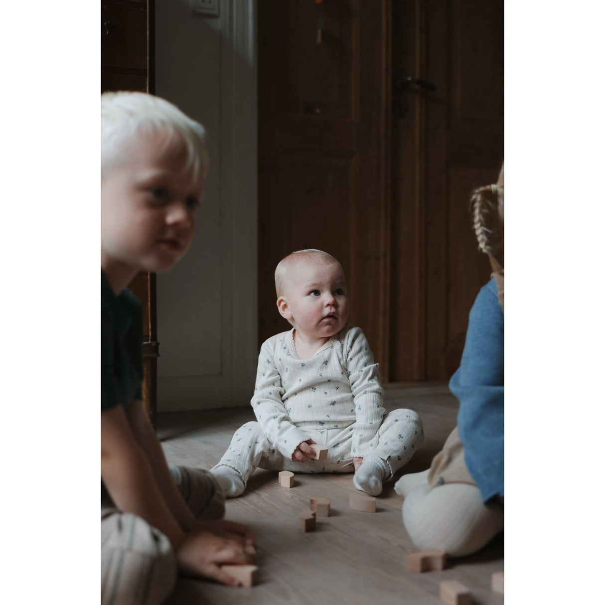 Petit Piao Eggnog Blueberry Aop Ppgracie Pointelle Leggings