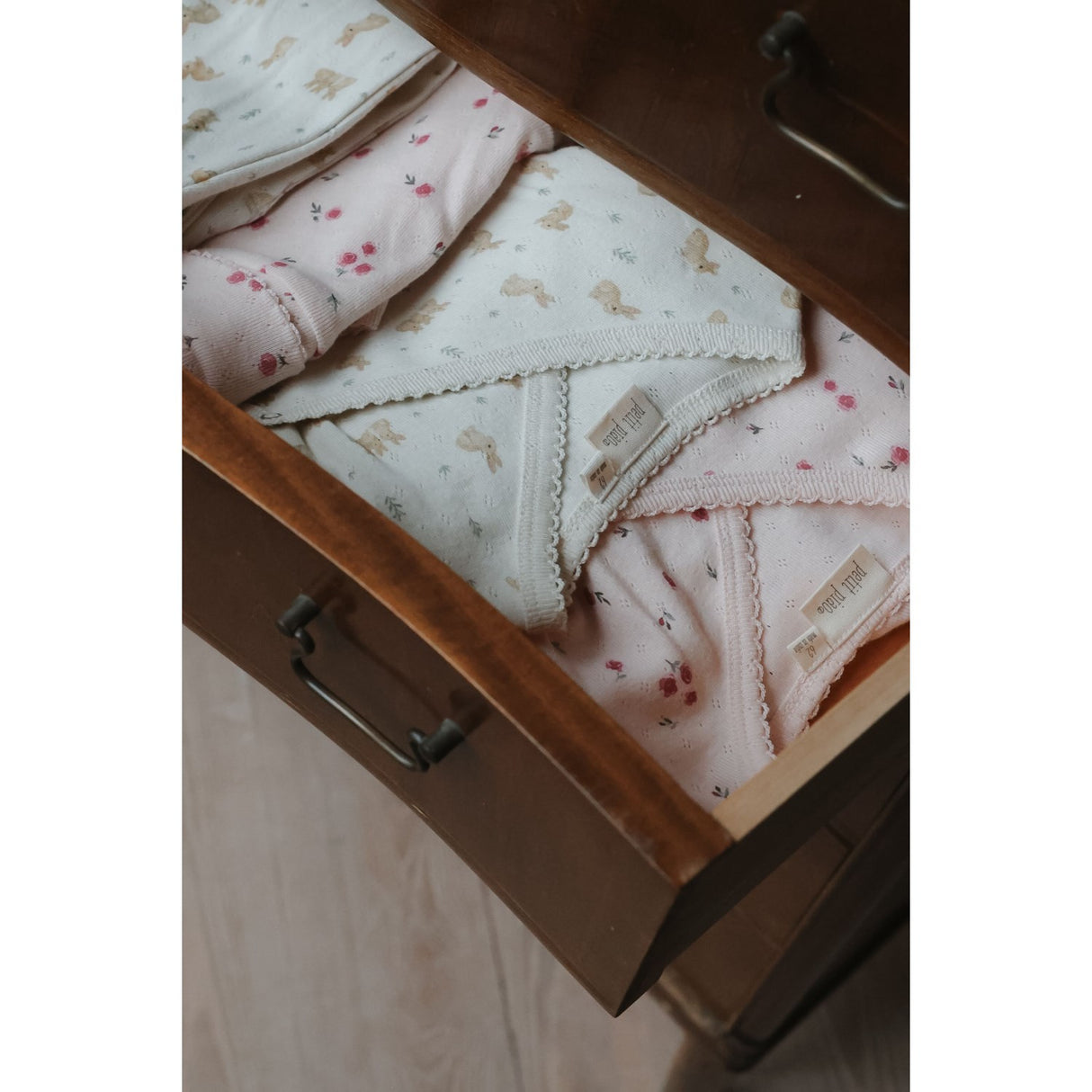 Petit Piao Eggnog Rabbit Aop Ppdio Højt Waist Leggings Pointelle Nb