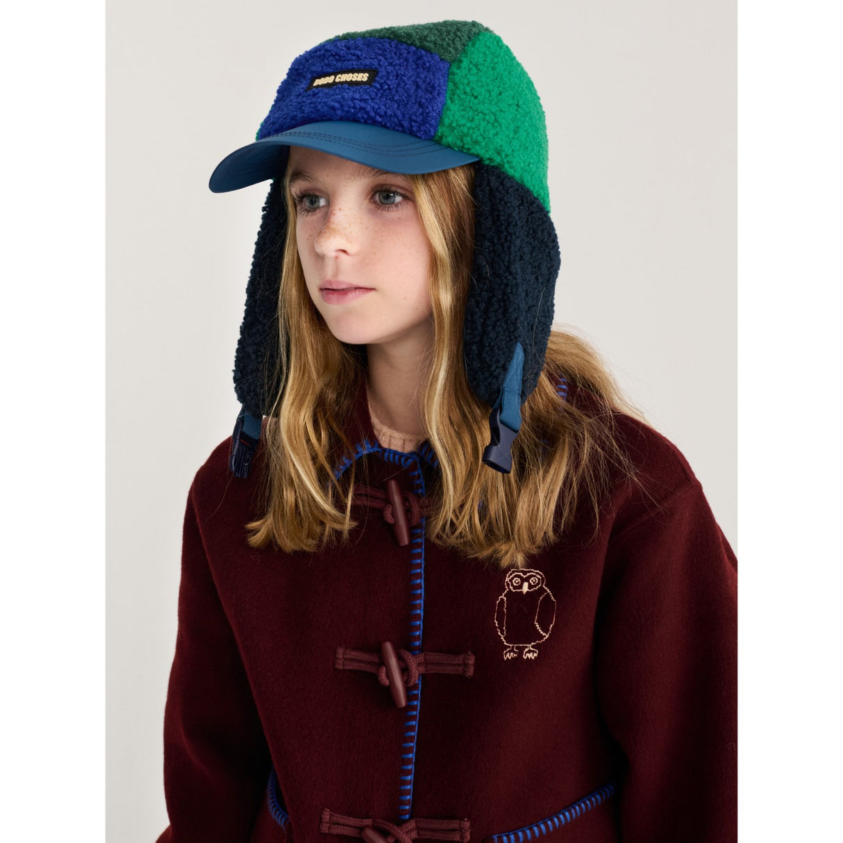 Bobo Choses Navy Blue Bobo Choses Farge Block Sheepskin Chapka