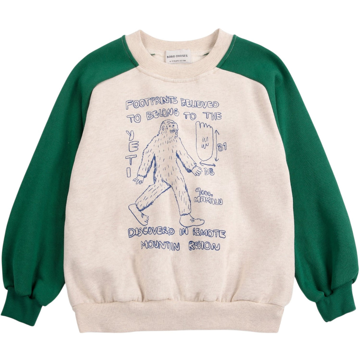 Bobo Choses Offwhite Mr. Footish Raglan Collegegenser