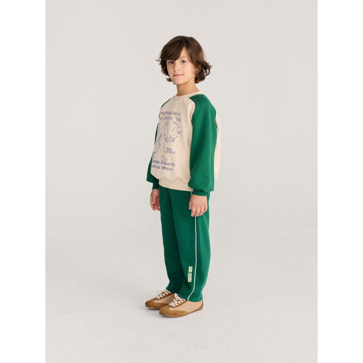 Bobo Choses Offwhite Mr. Footish Raglan Collegegenser