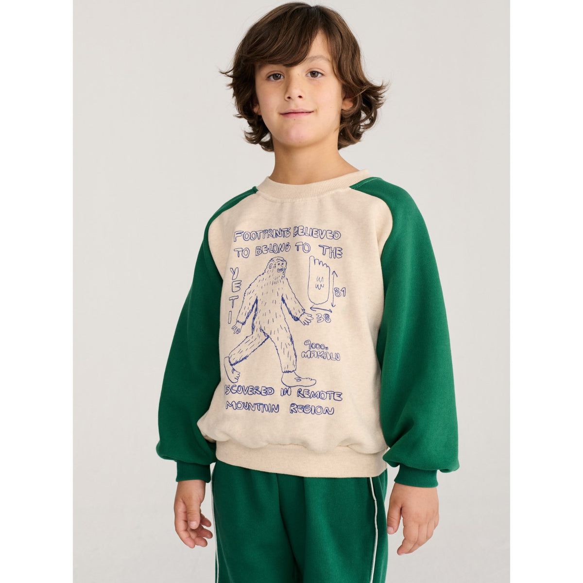 Bobo Choses Offwhite Mr. Footish Raglan Collegegenser