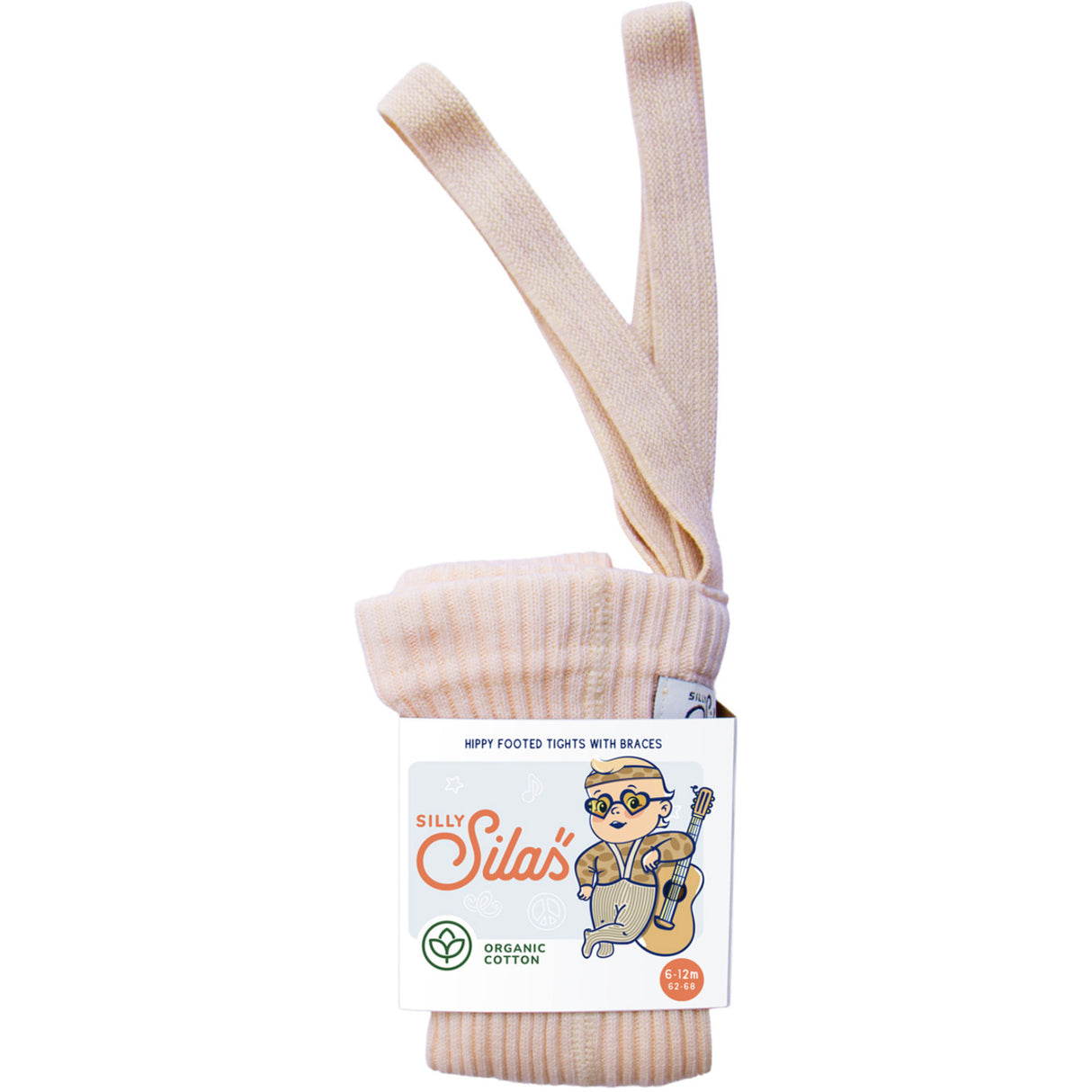 Silly Silas Hippy Footed Strømpebukser Med Braces Silky Peach