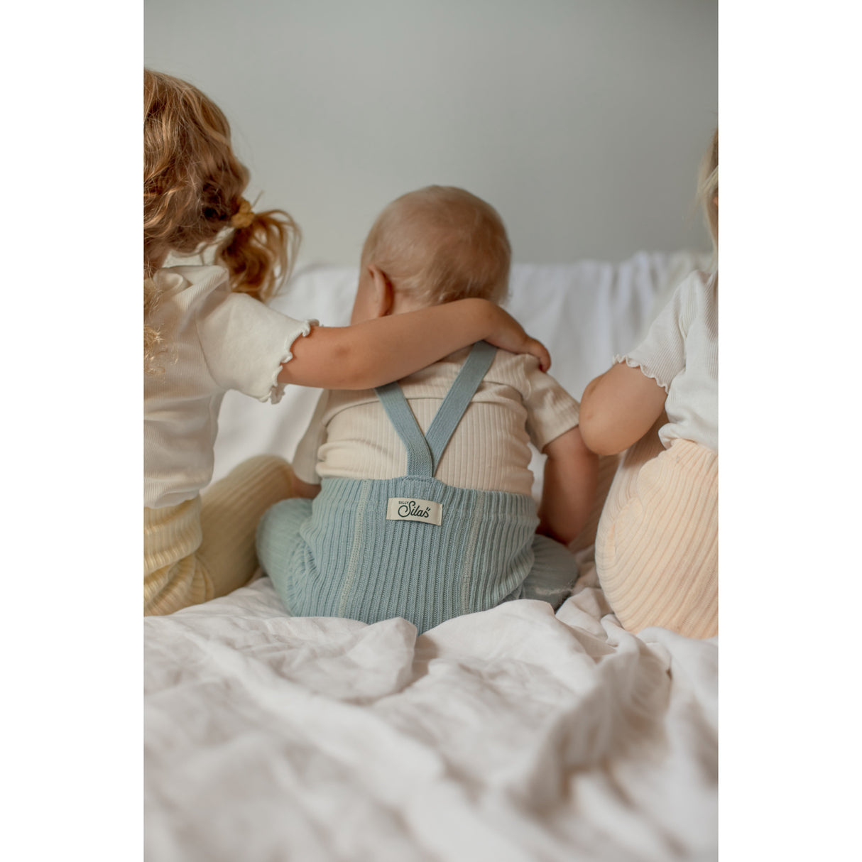 Silly Silas Hippy Footless Strømpebukser Med Braces Misty Blue