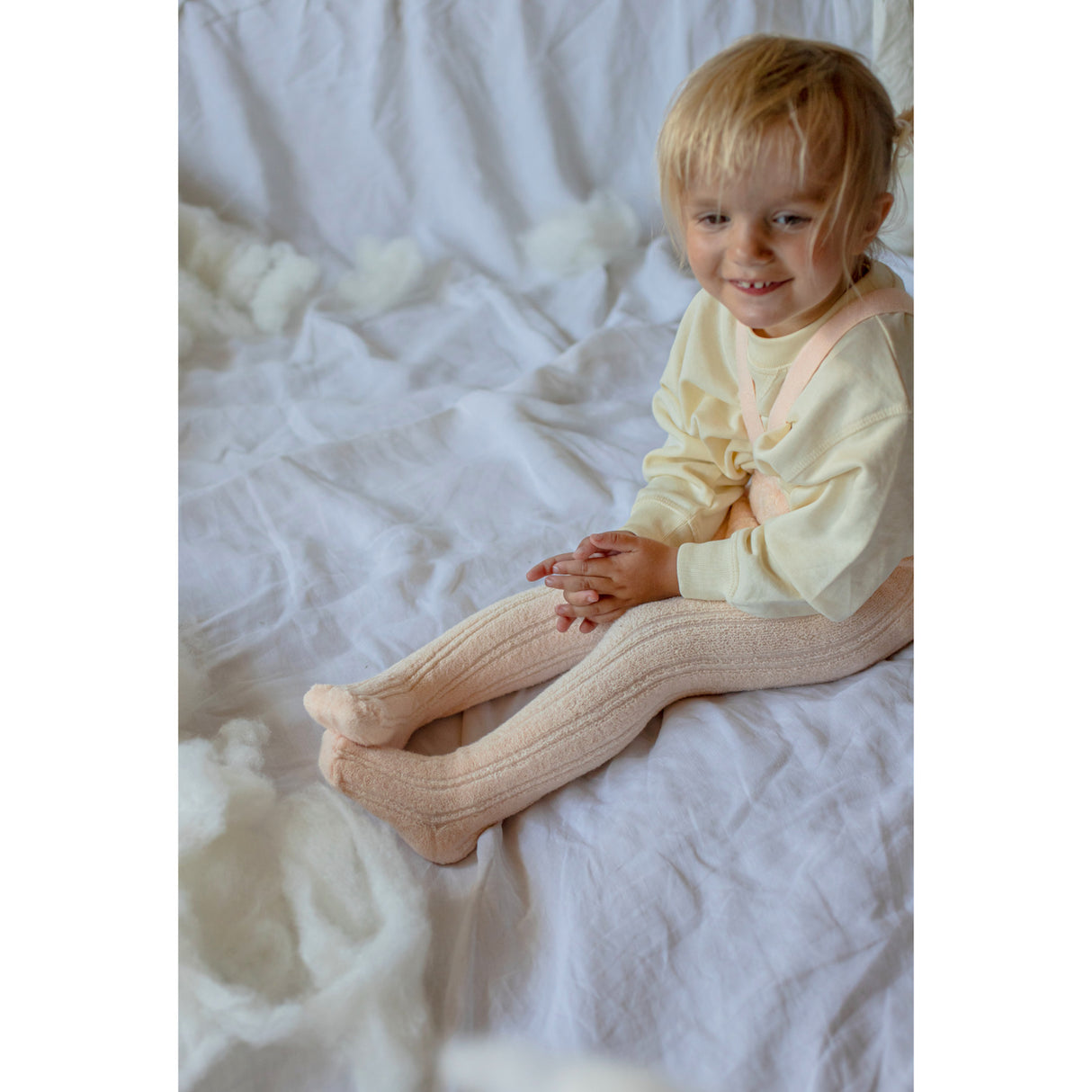 Silly Silas Granny Teddybjørn Strømpebukser Med Braces Silky Peach