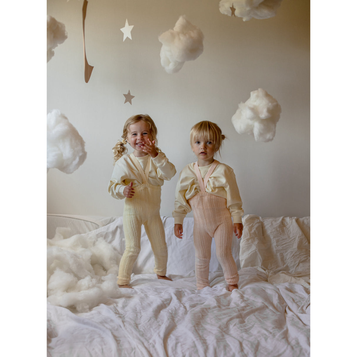 Silly Silas Granny Teddybjørn Strømpebukser Med Braces Silky Peach