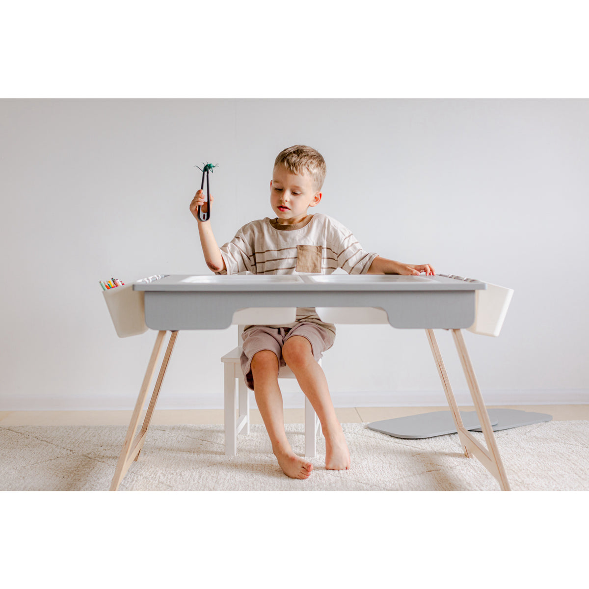 Duck Woodworks Grey Sensory Table Med 2 Boxes Included