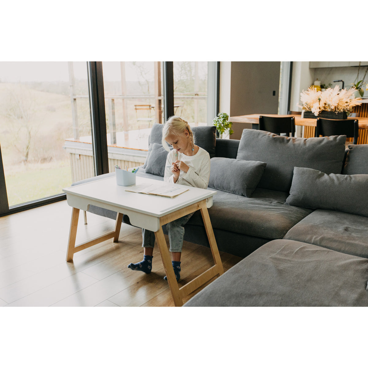 Duck Woodworks White Sensory Table Full Surface