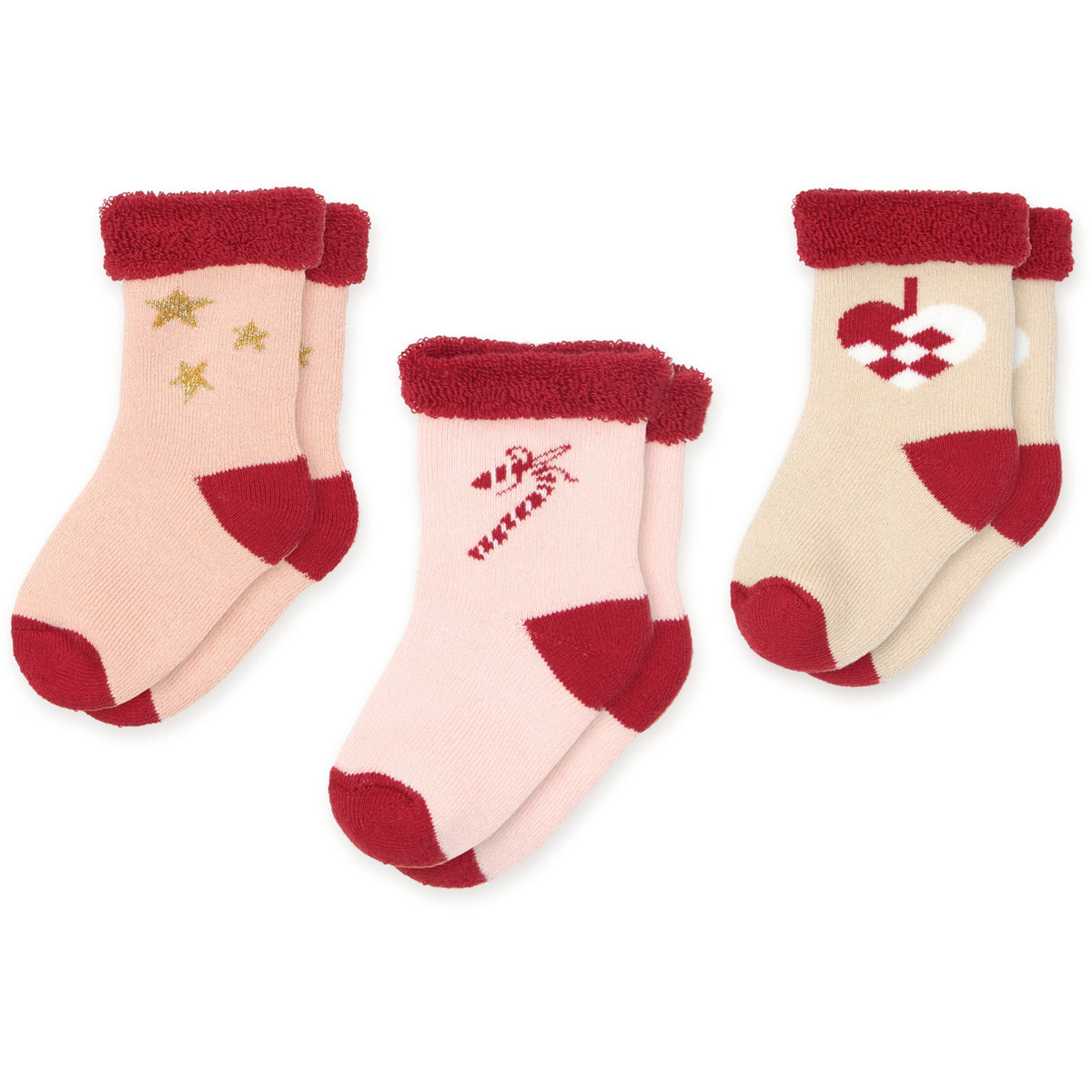 Cam Cam Copenhagen Candy Cane Terry Strømper Safi 3-Pakning