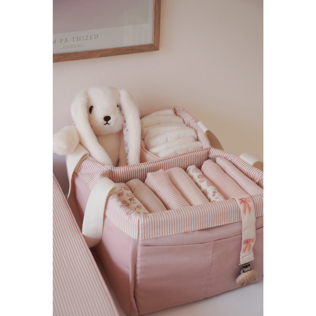 Cam Cam Copenhagen Classic Stripes Rose Diaper Caddy