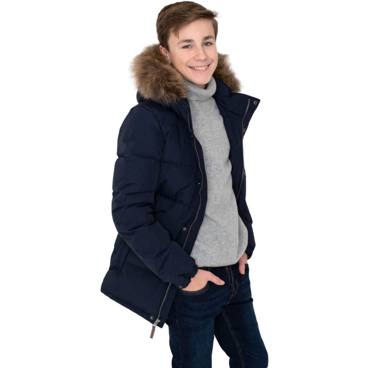 Ver De Terre Black Down Jakke W/Fur