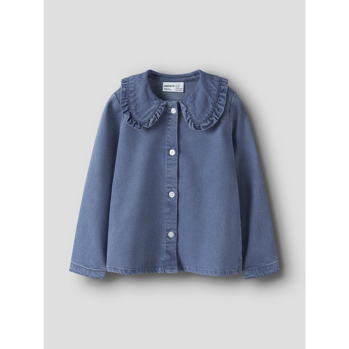 Name It Medium Blue Denim Nmfluna Ls Dnm Skjorte 4468-Yb