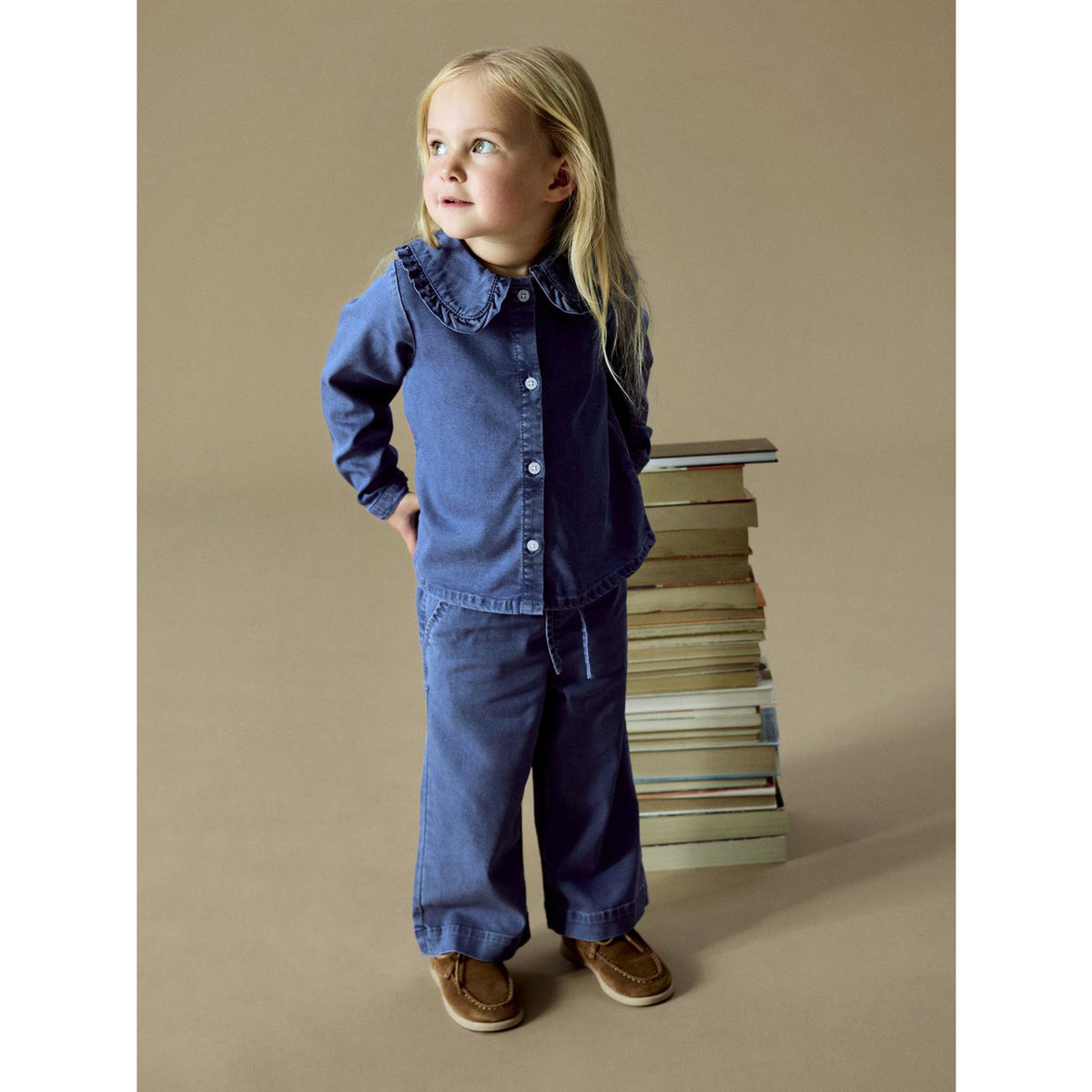 Name It Medium Blue Denim Nmfluna Ls Dnm Skjorte 4468-Yb