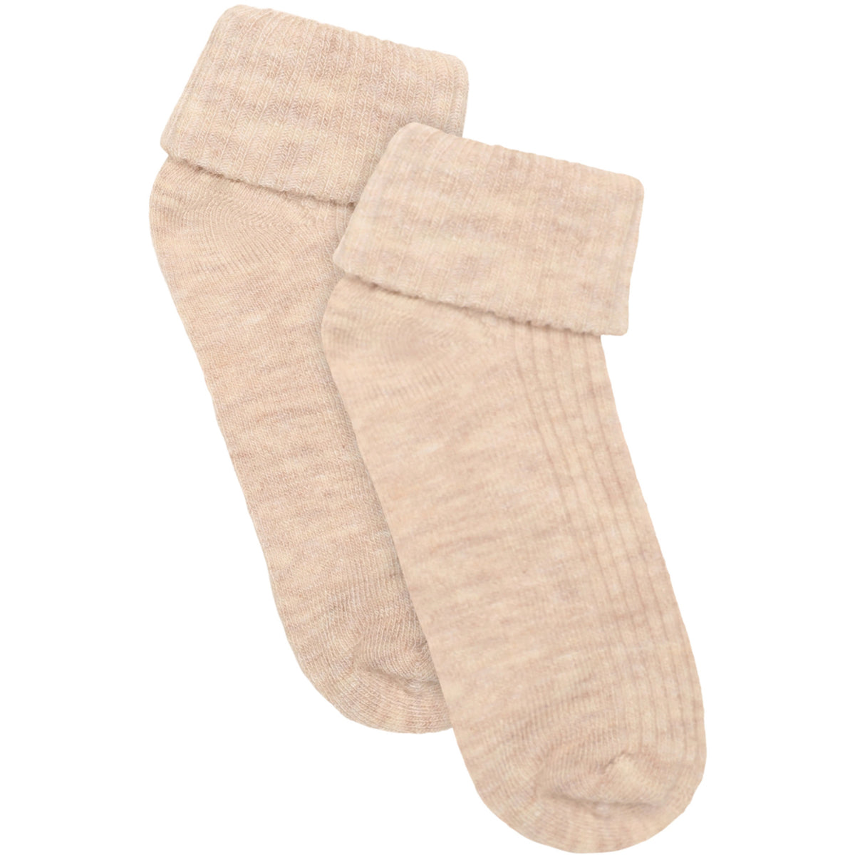 Minymo Sheer Bliss Melange Baby 2X2 Rib Ull Strømper 2-Pakning