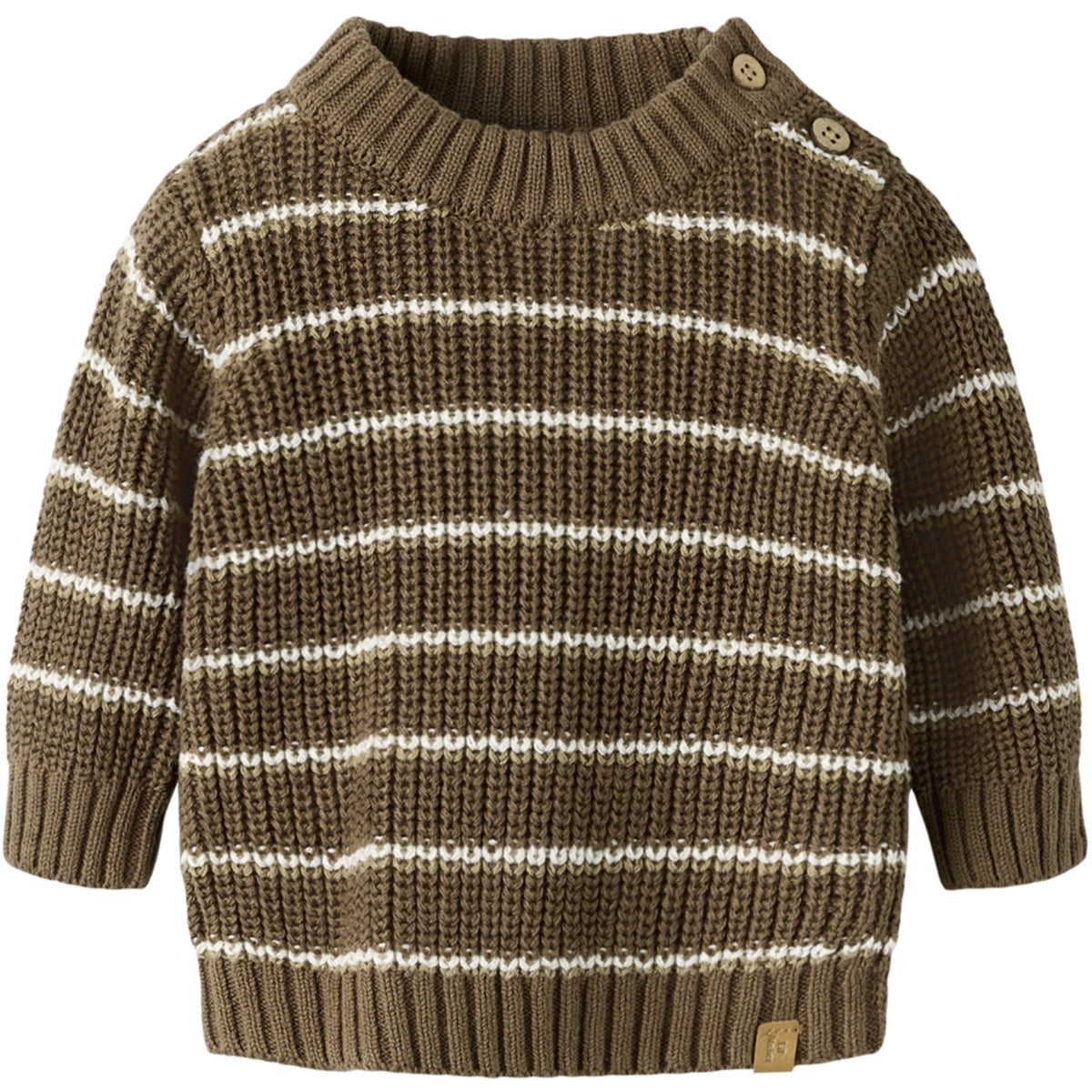 Lil'Atelier Teak Turtledove / Kelp Nbmemlen Rio Ls Strikk Stripe Lil