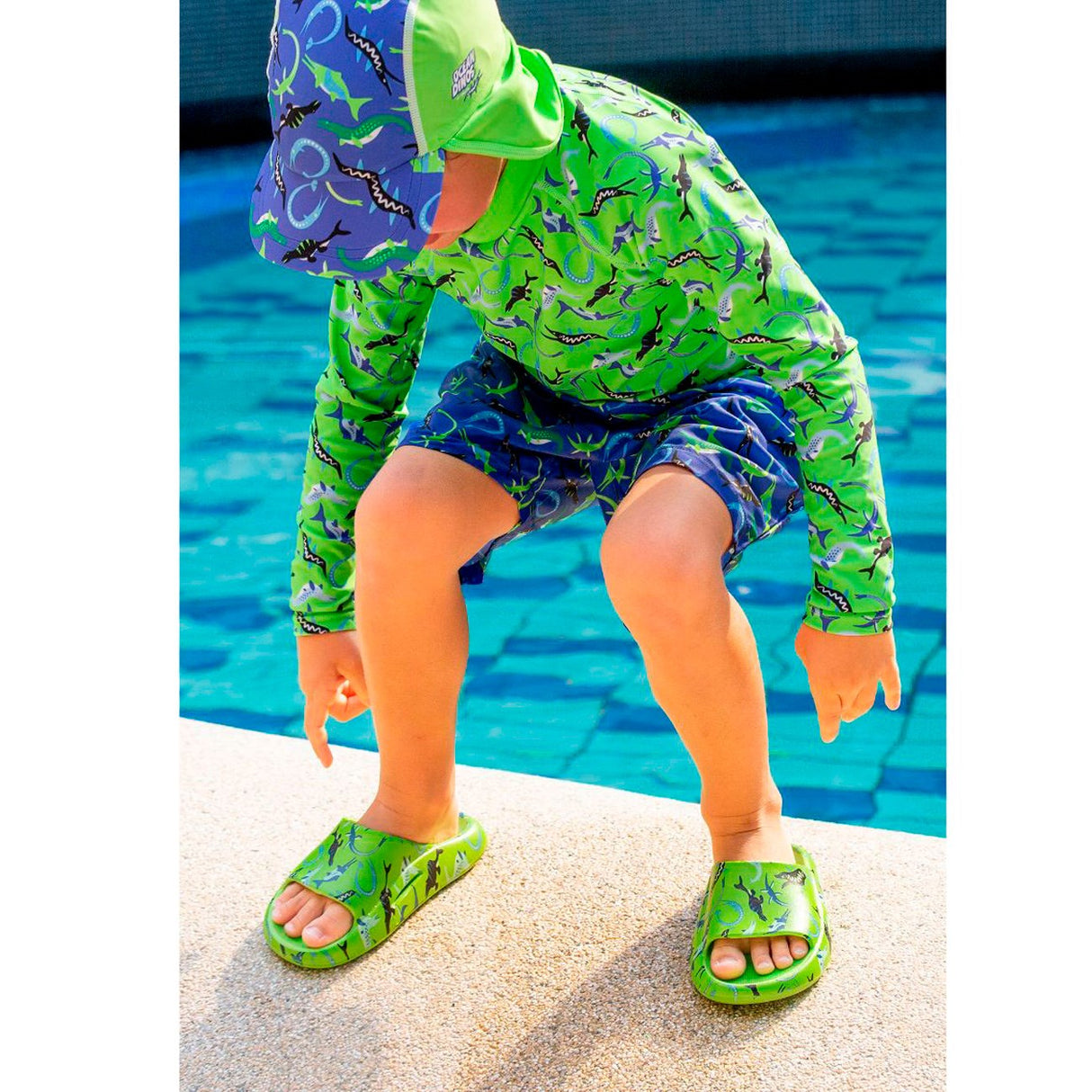 BECO Blå solhatt Ocean Dinos