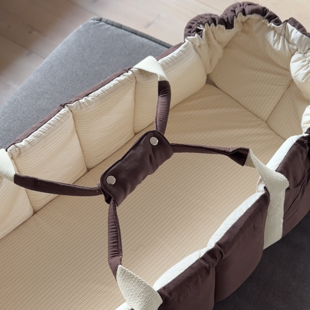 COPENHAGEN COLORS Brown With Cream Solid Stripe Organic Multifunctional Babylift Vol. 2