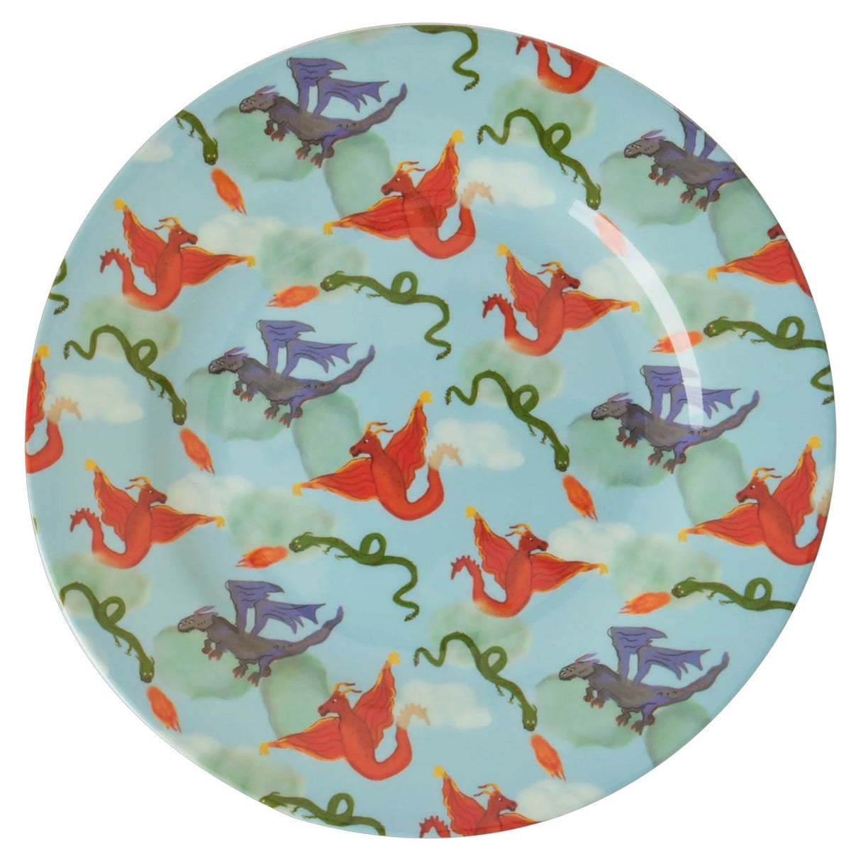 Rice Melamine Kids Side Plate med Dragon Print
