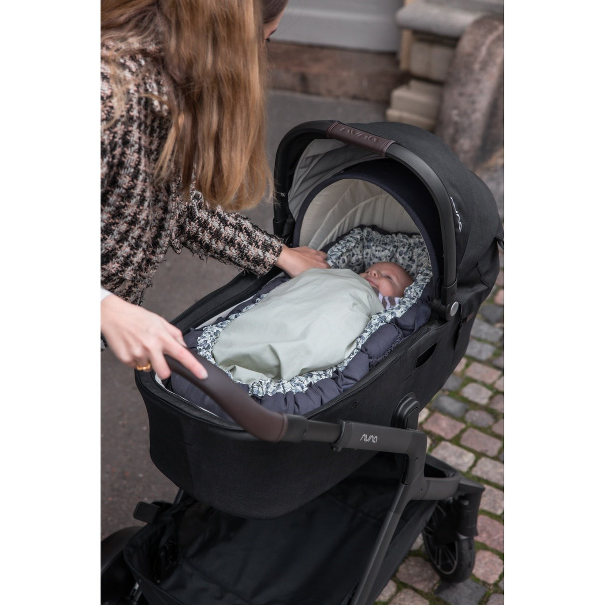Sebra Blue Olive Hette For 3-In-1 Baby Nest