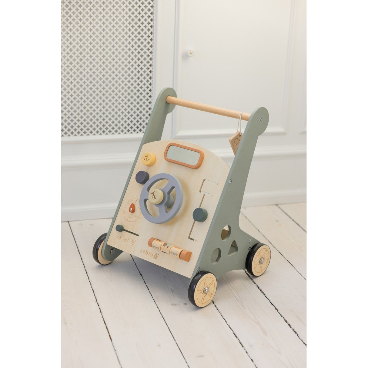 Sebra Wooden Activity Walker Bil