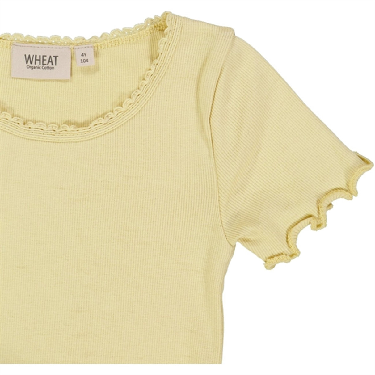 Wheat Yellow Dream Rib Lace T-shirt