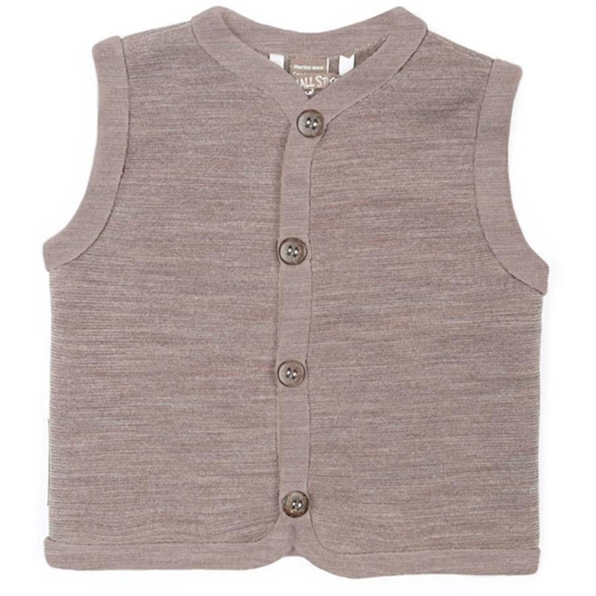 Smallstuff Ull Vest med Knapper Soft Powder