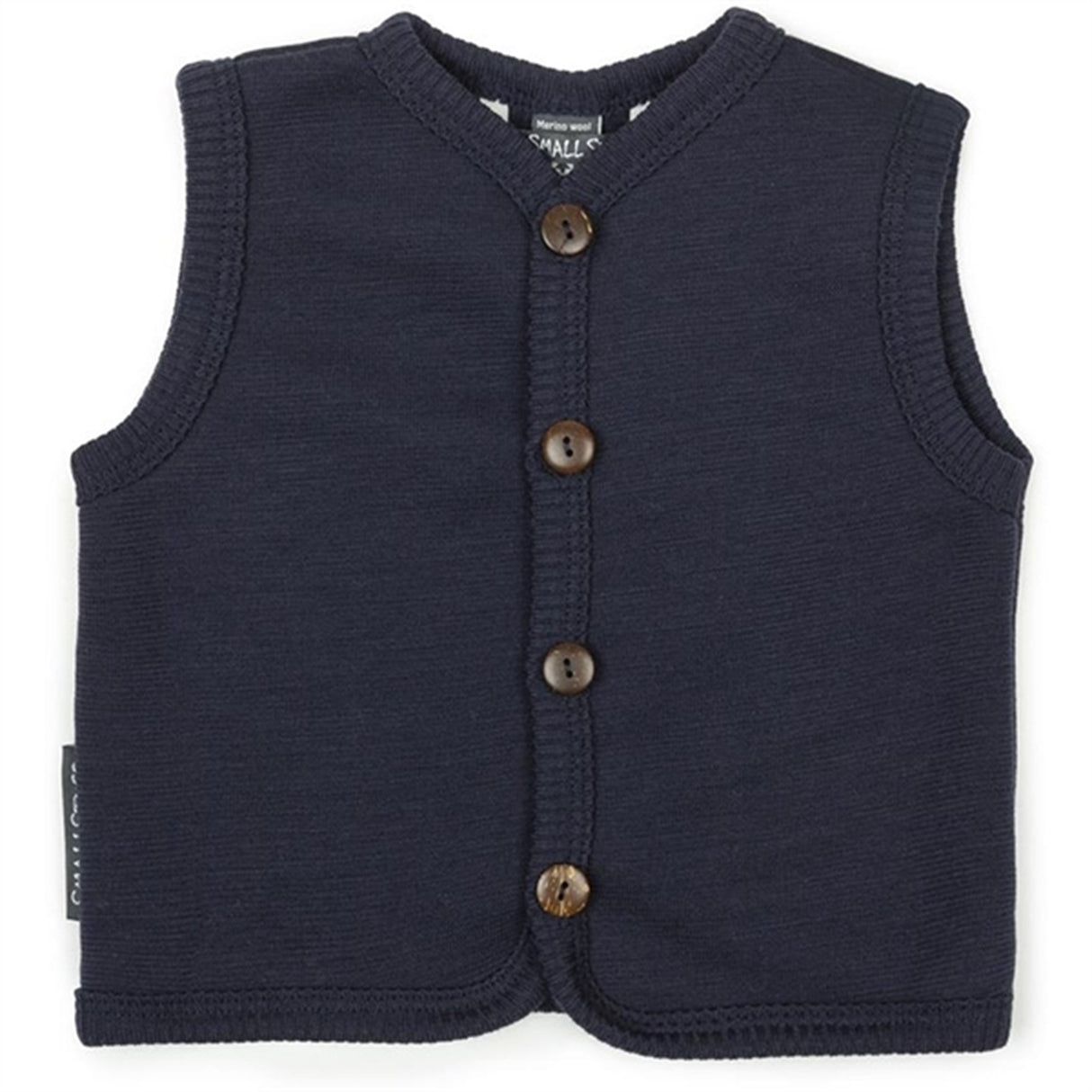 Smallstuff Ull Vest med Knapper Navy