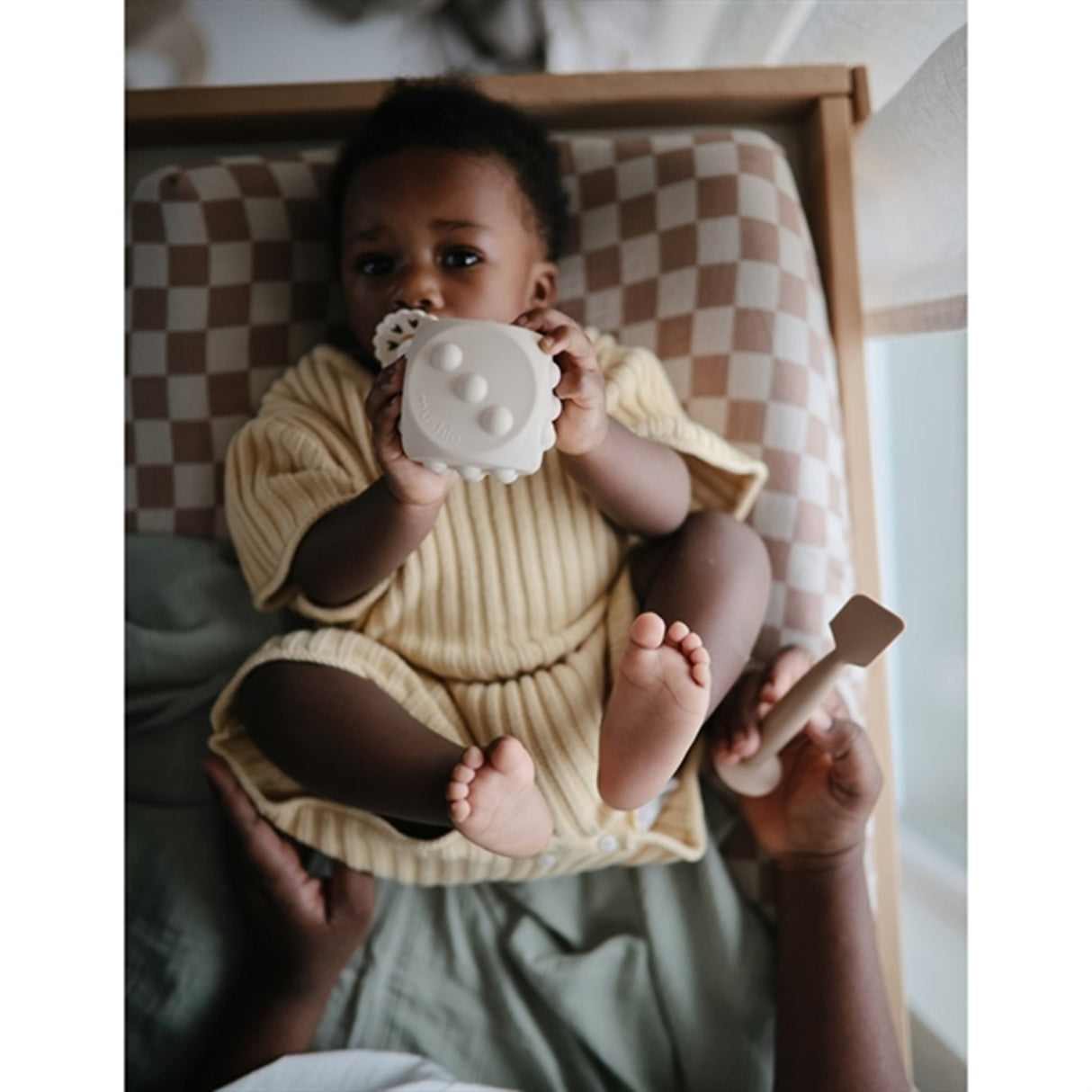 Mushie Silikone Terning 2-pakning Blush/Shifting Sands