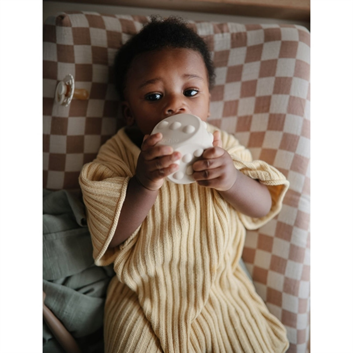 Mushie Silikone Terning 2-pakning Blush/Shifting Sands