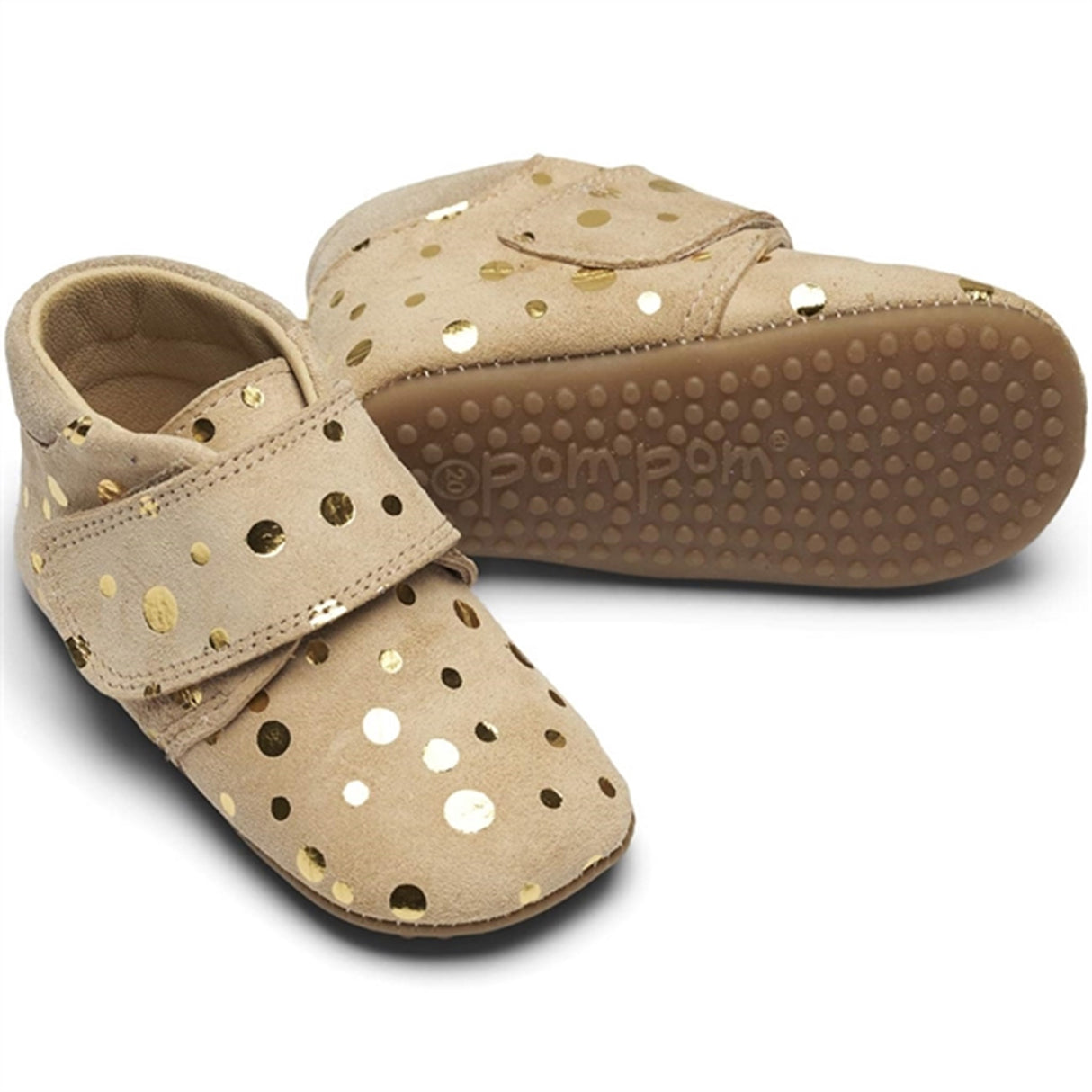 Pom Pom Futter Velcro Beige/Gold Dots