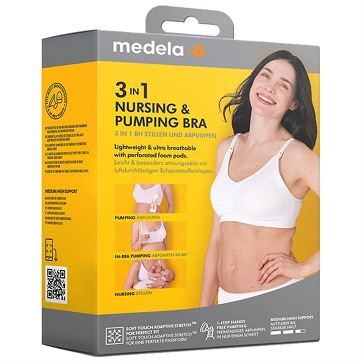 medela 3-i-1 Amme- og Pumpe-BH Sort