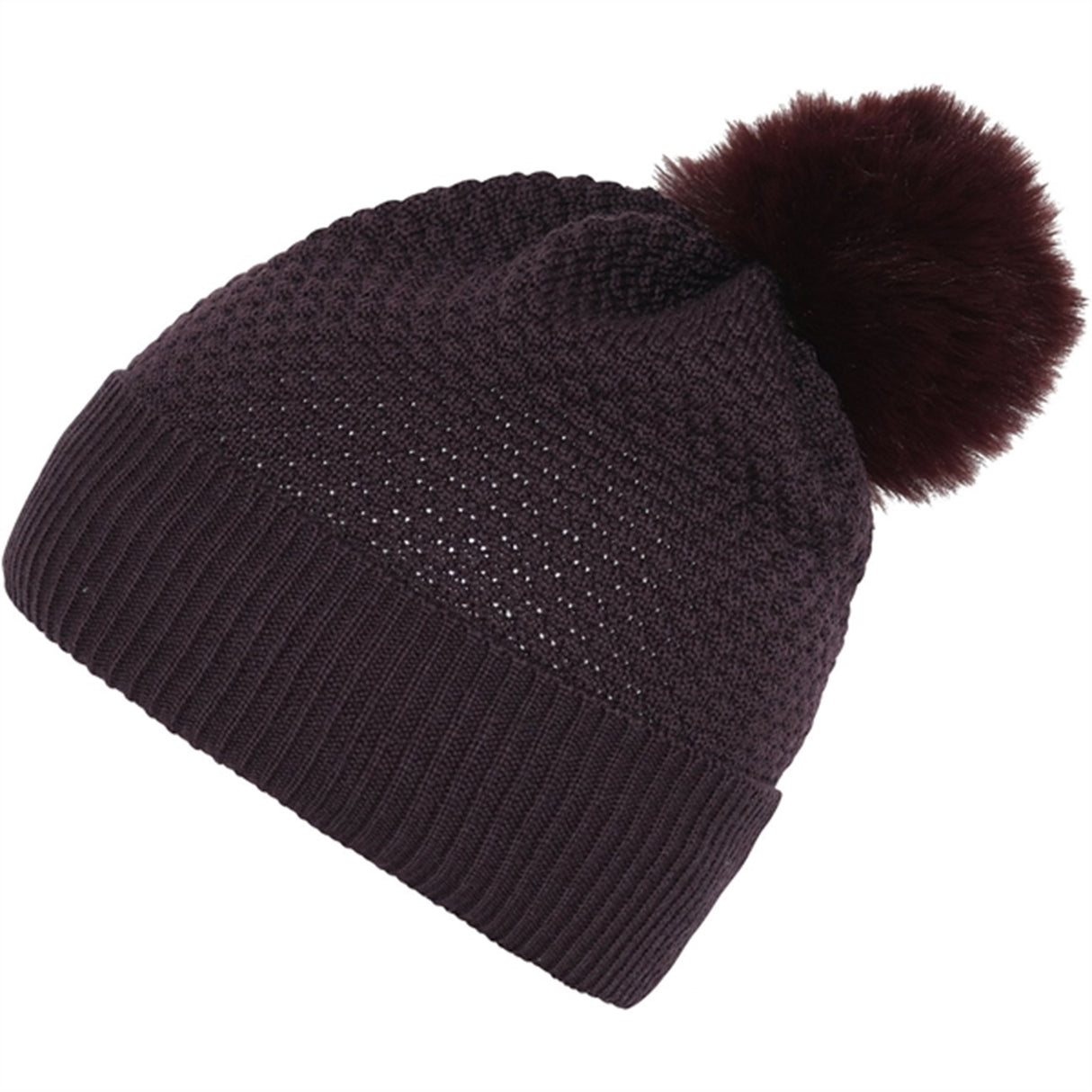 MP Danmark 97502 Oslo Ull Beanie - Fake Fur Plum Perfect