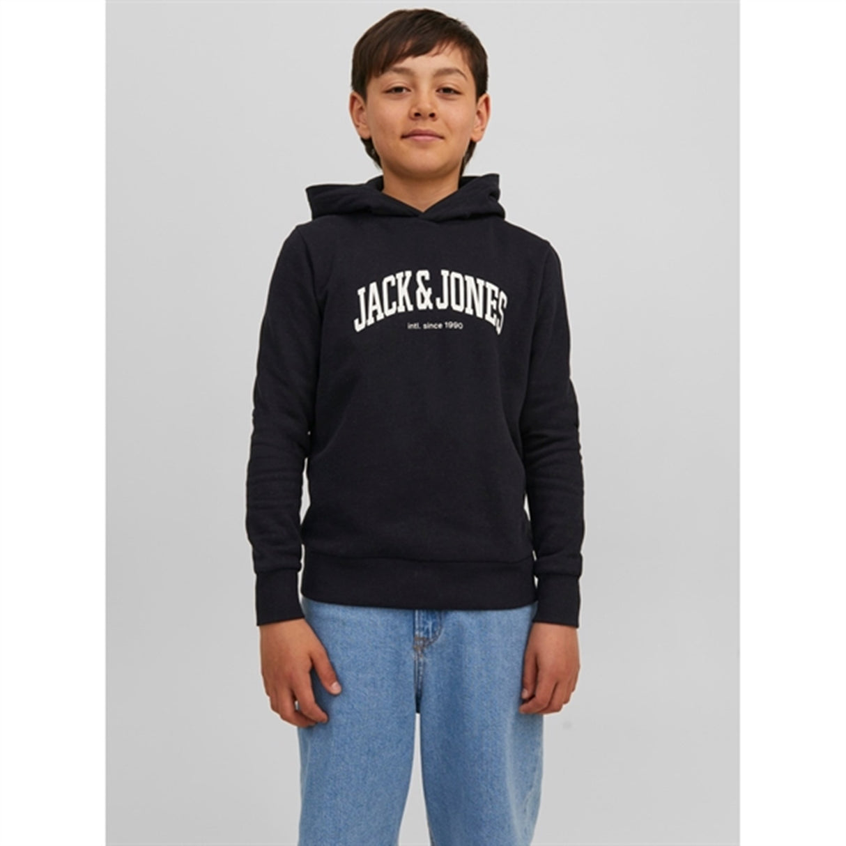 Jack & Jones Junior Black Josh Sweat Hoodie