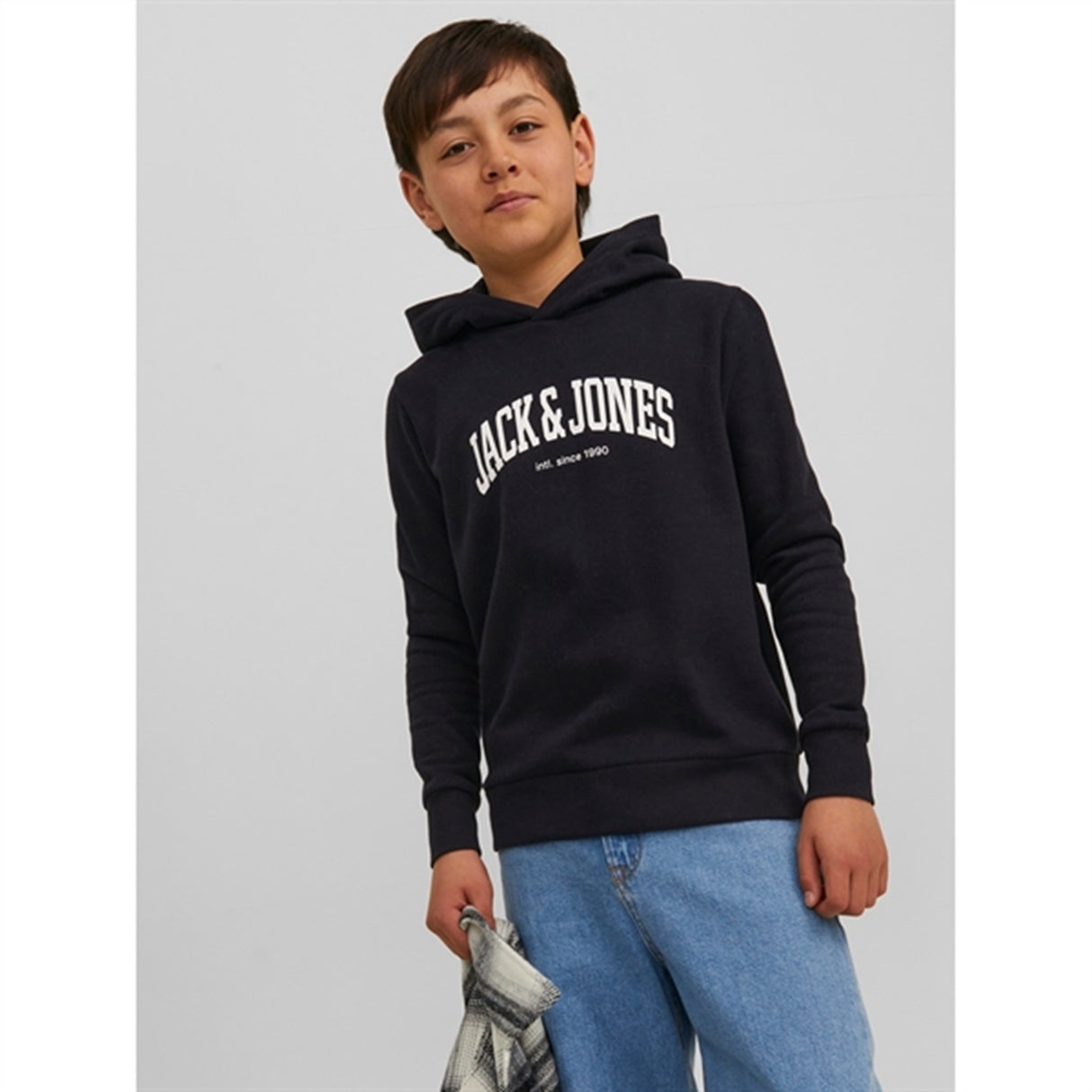 Jack & Jones Junior Black Josh Sweat Hoodie