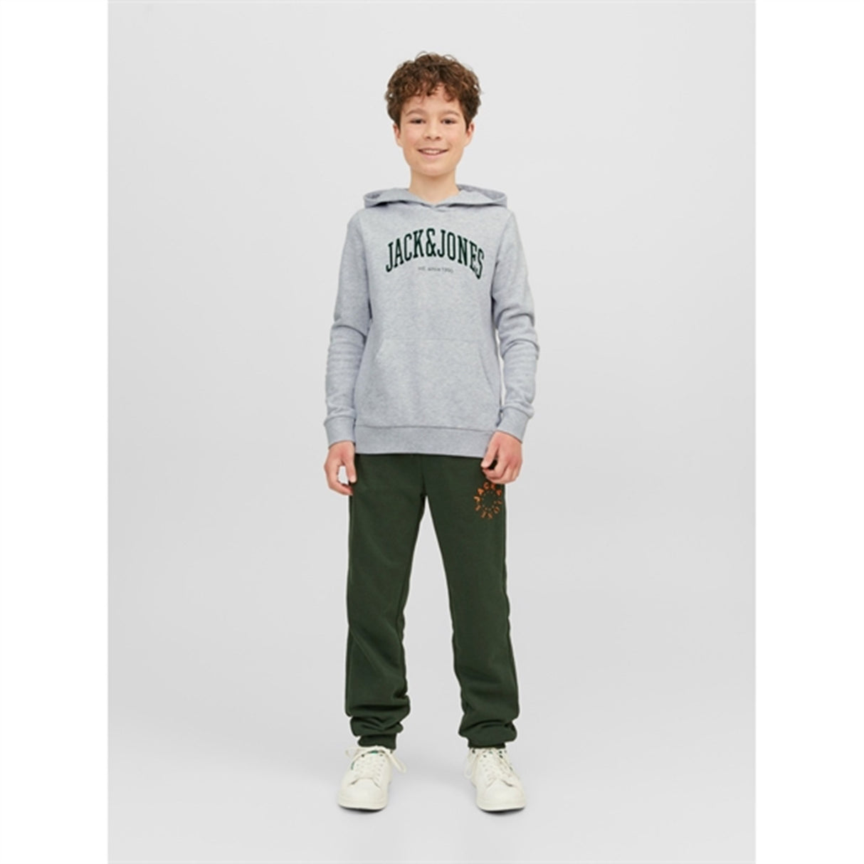 Jack & Jones Junior White Melange Josh Sweat Hoodie