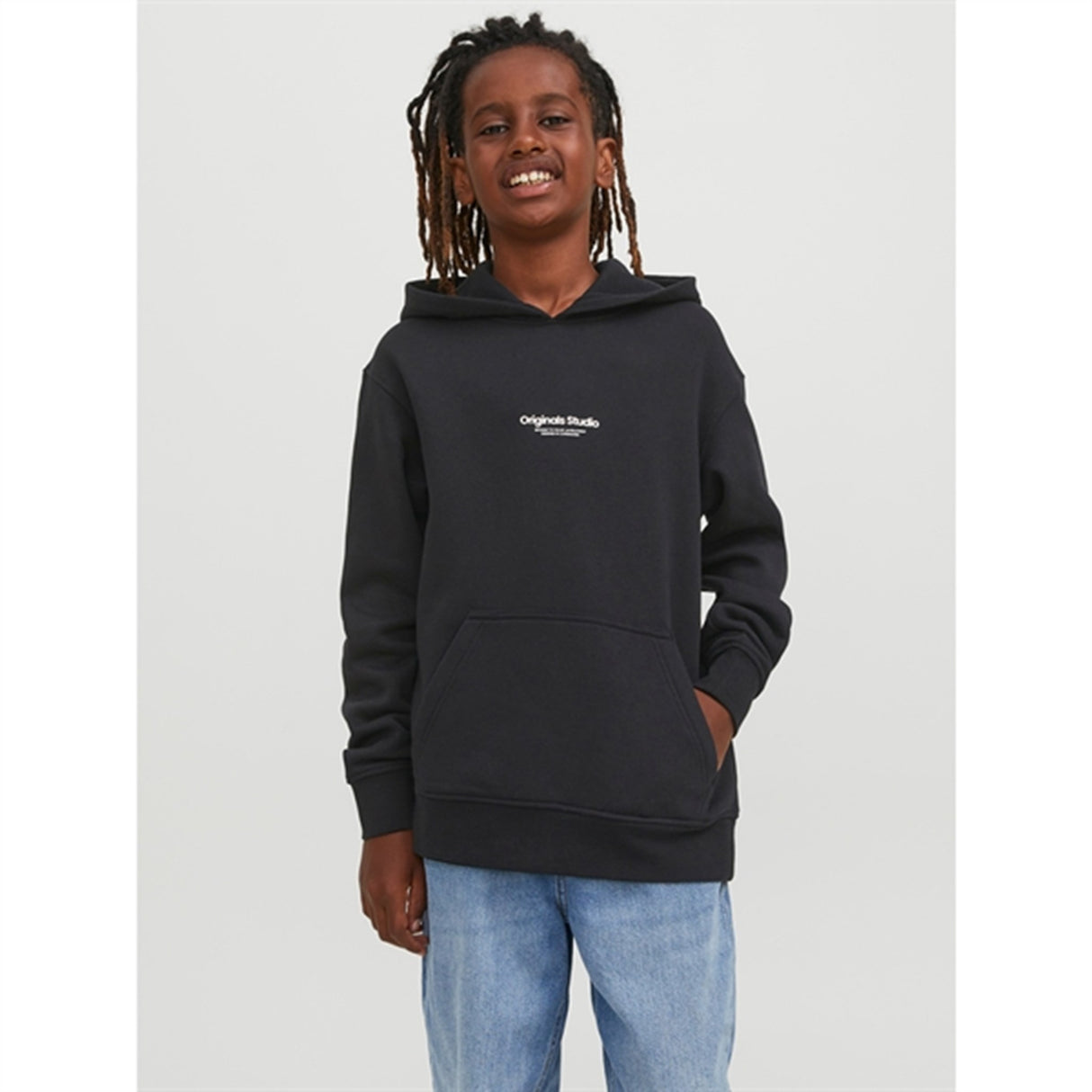 Jack & Jones Junior Black Vesterbro Sweat Hettegenser Noos