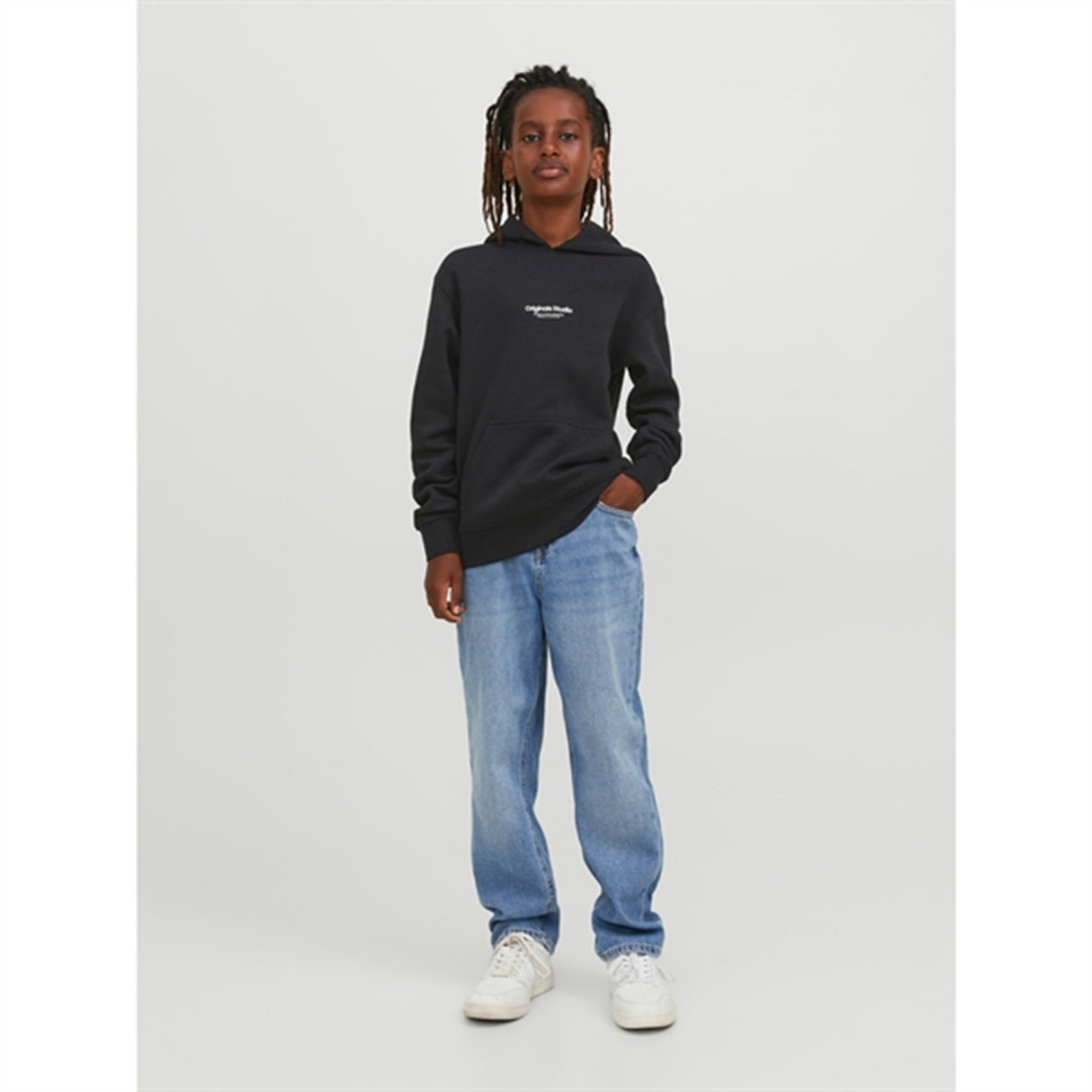Jack & Jones Junior Black Vesterbro Sweat Hettegenser Noos