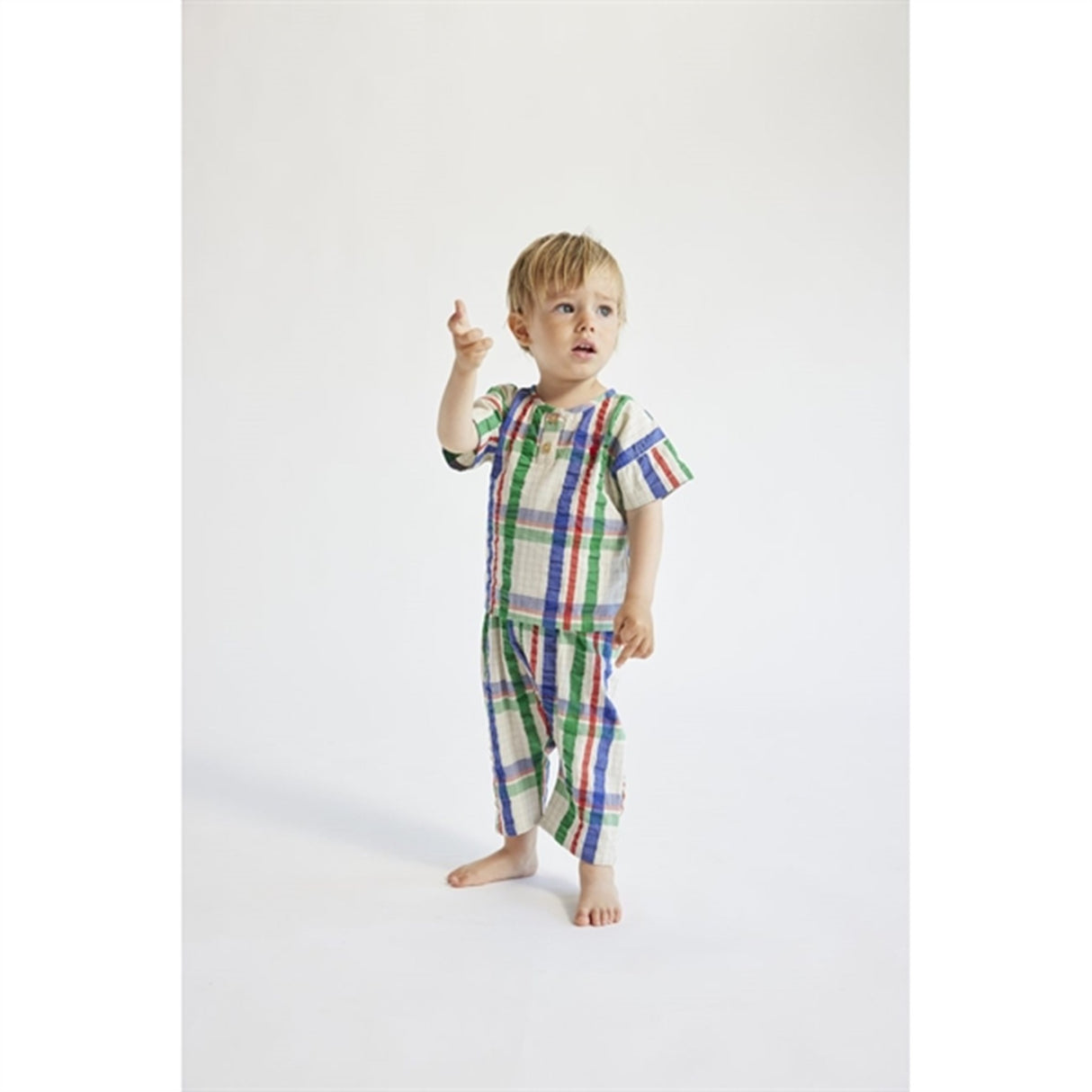 Bobo Choses Baby Madras Checks Woven Shirt Short Sleeve Multicolor