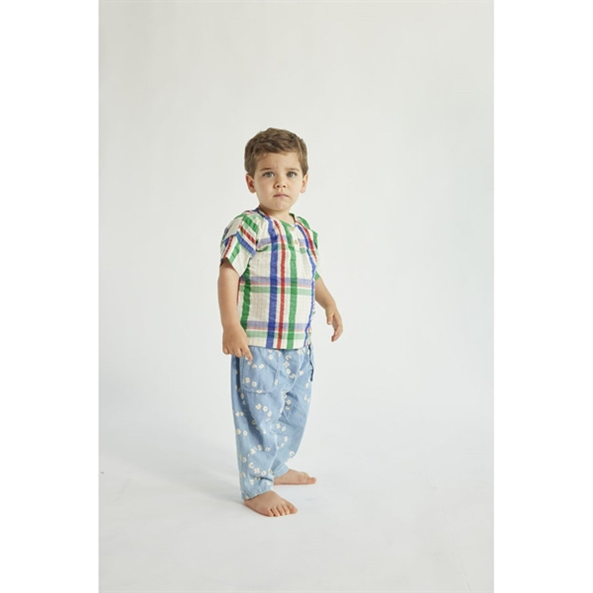 Bobo Choses Baby Madras Checks Woven Shirt Short Sleeve Multicolor