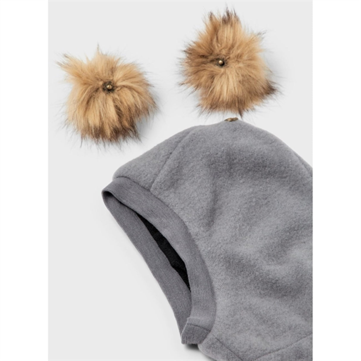 Name it Silver Filigree Wmino Ull Brushed Balaclava med Kvast