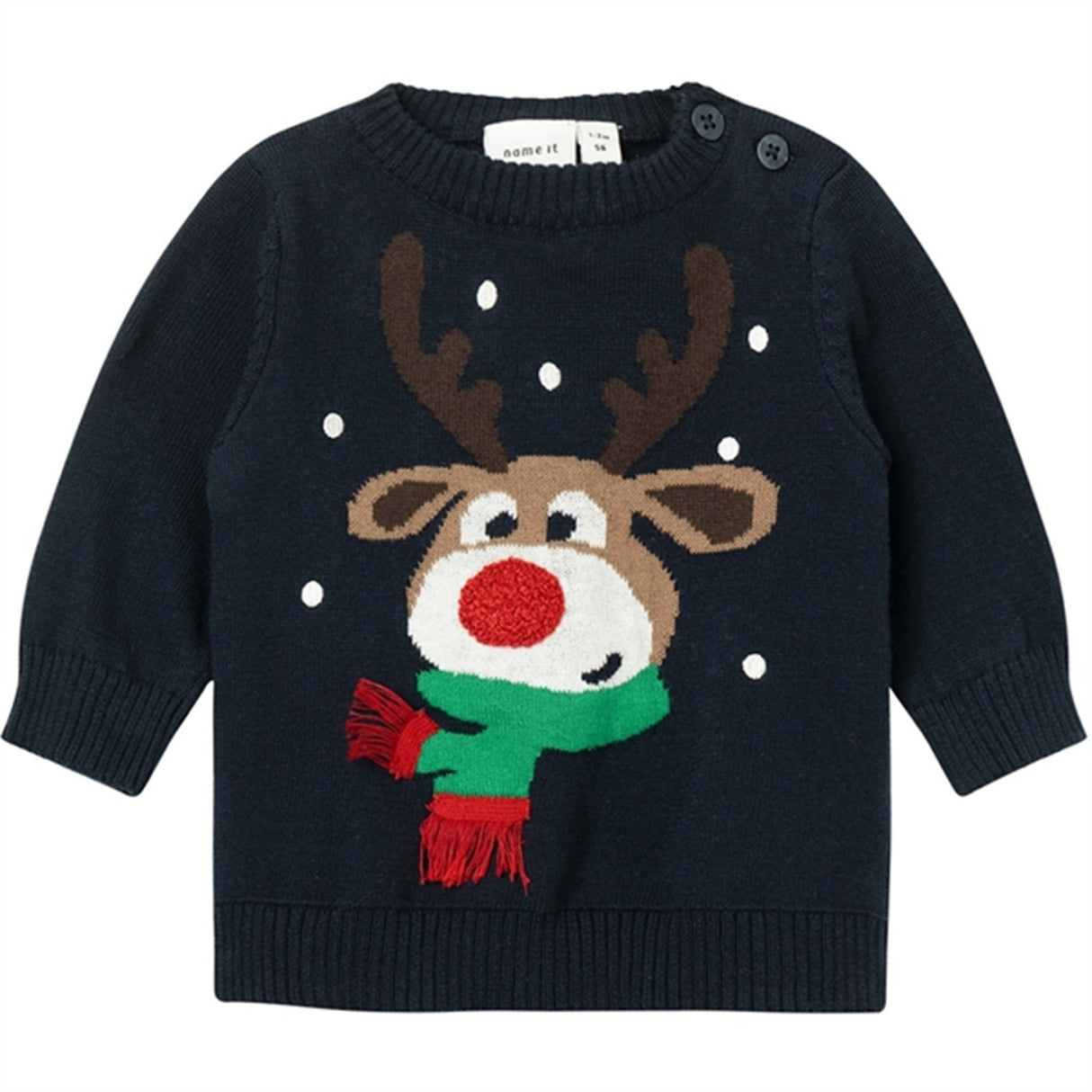 Name it Dark Sapphire Rodeer Strikket Genser