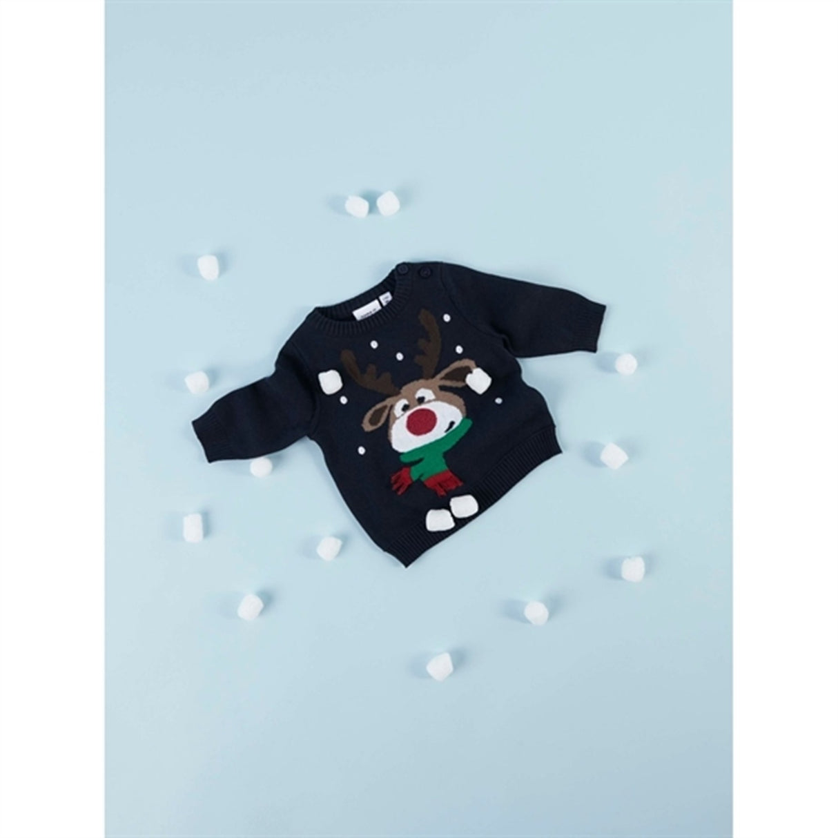 Name it Dark Sapphire Rodeer Strikket Genser